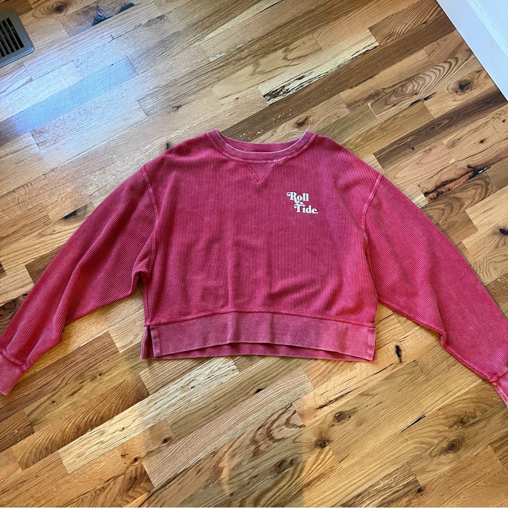 Alabama ‘roll tide’ Chicka-D crop ribbed sweatshirt